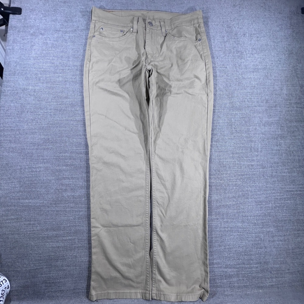 Levi's 514 Straight Fit Pants Mens 34x32 Khaki Tan Good Workwear Casual